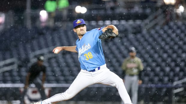 Amarillo Sod Poodles right-hander and Arizona Diamondbacks pitching prospect Conor Grammes pitches in Game 3 of the Texas League Championship Series.